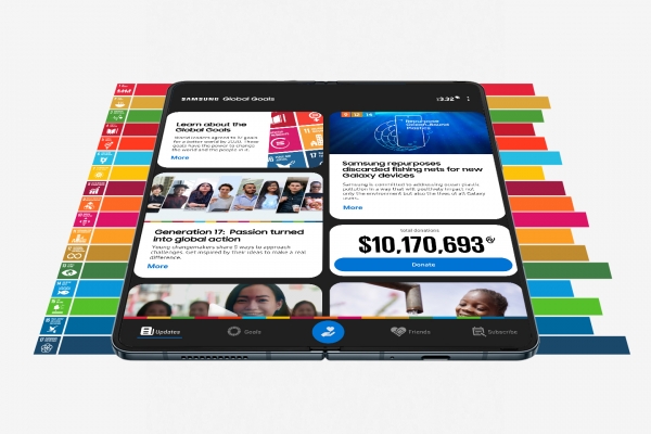 삼성전자가 갤럭시 스마트폰의 지속가능 애플리케이션 '삼성 글로벌 골즈(Samsung Global Goals)'를 통한 기부금이 누적 1000만 달러를 돌파했다. (사진=삼성전자)